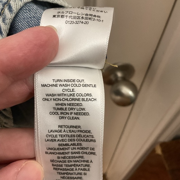 Ralph Lauren Blue Denim Ruffle Blouse - Picture 9 of 9